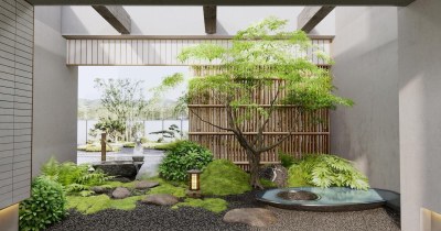 现代景观造景3D模型下载